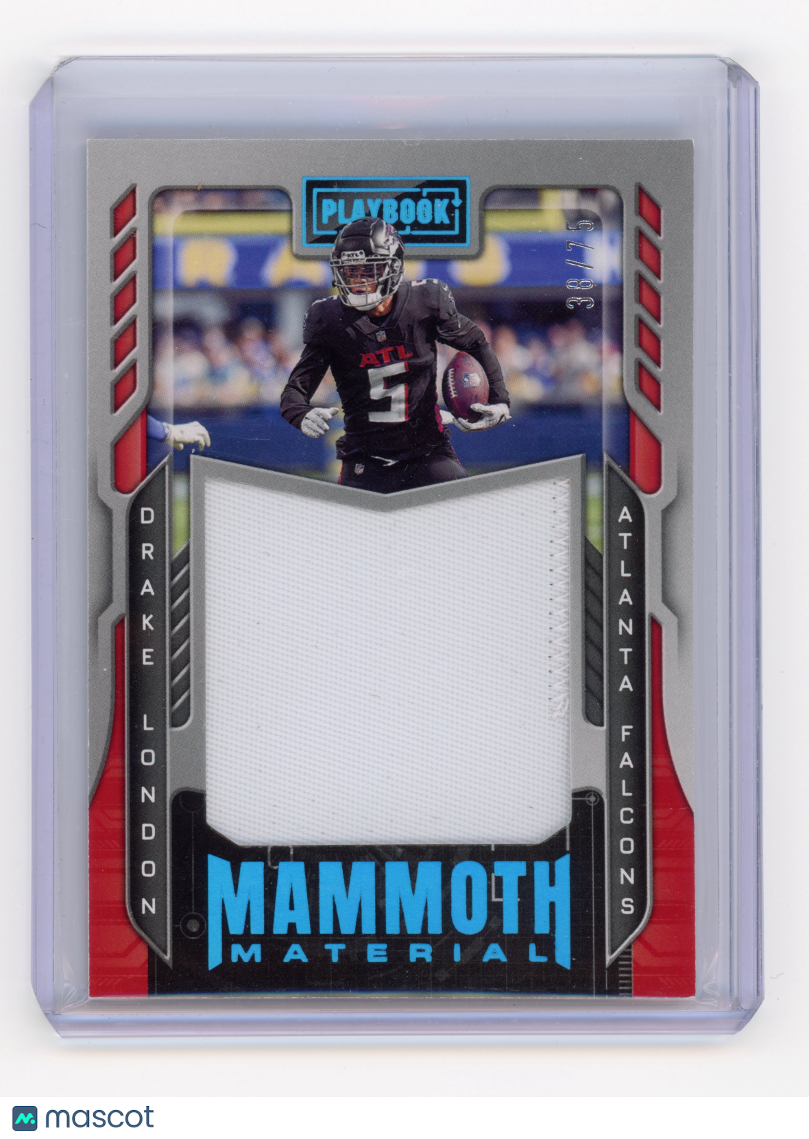 2022 Panini Playbook Drake London Mammoth Materials Platinum /75 #MM-7