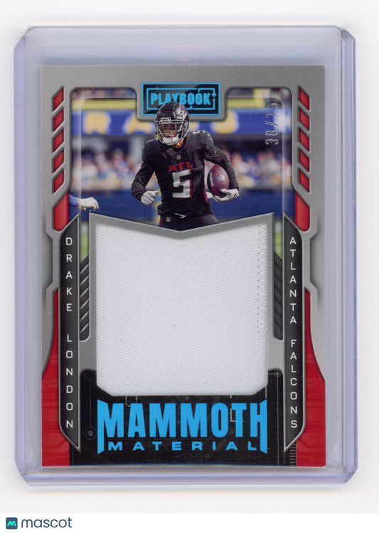 2022 Panini Playbook Drake London Mammoth Materials Platinum /75 #MM-7