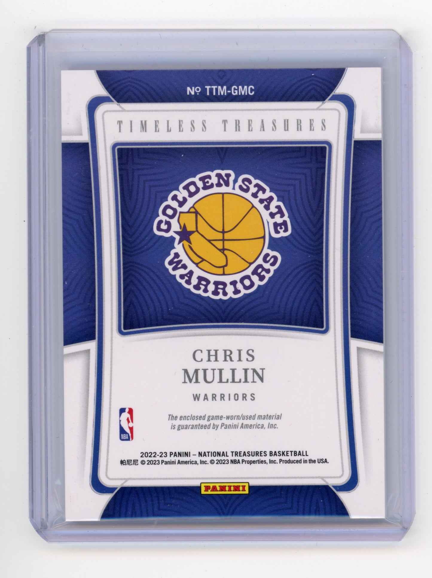 2022 Panini National Treasures Chris Mullin Timeless Treasures 62/99 #TTM-GMC