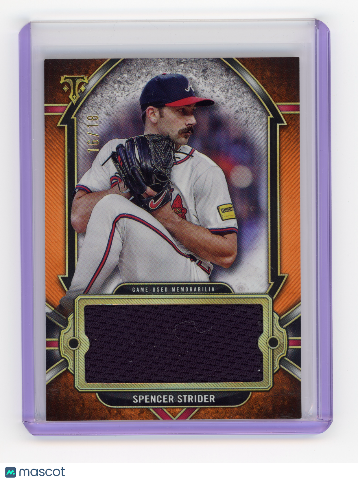 2024 Topps Triple Threads Spencer Strider Single Jumbo Relic Amber /18 #SJR-SS2