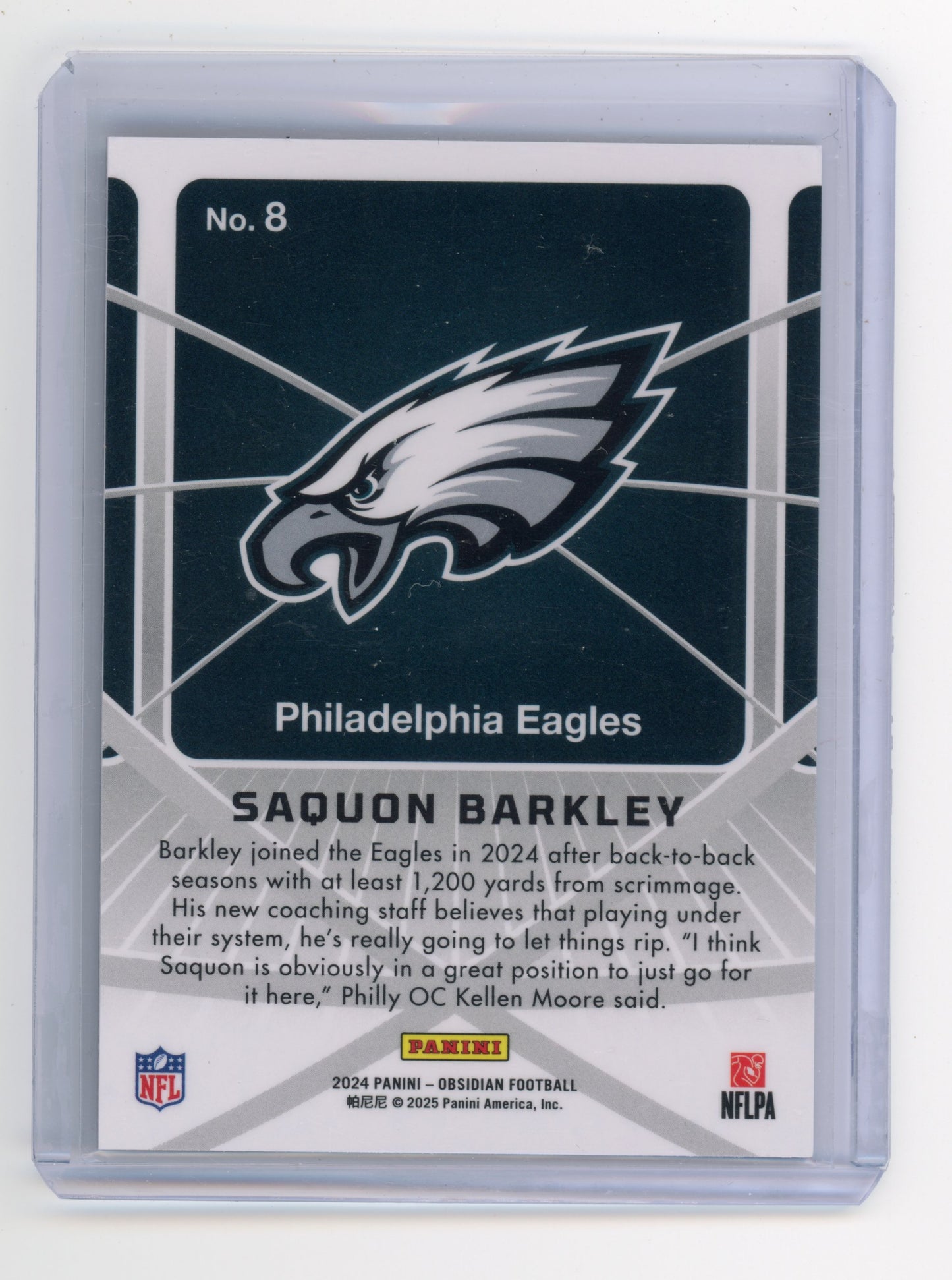 2024 Panini Obsidian Saquon Barkley Atomic Initials #8