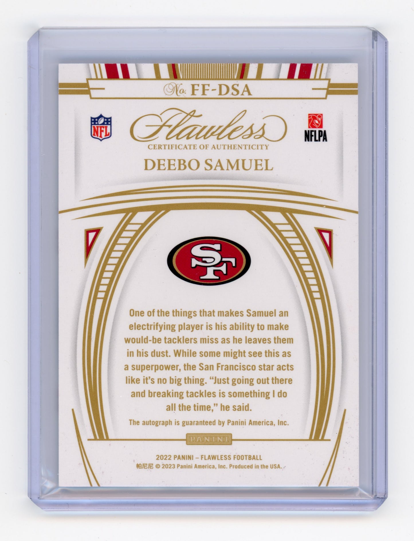 2022 Panini Flawless Deebo Samuel Flawless Flyers Ruby /8 #FF-DSA