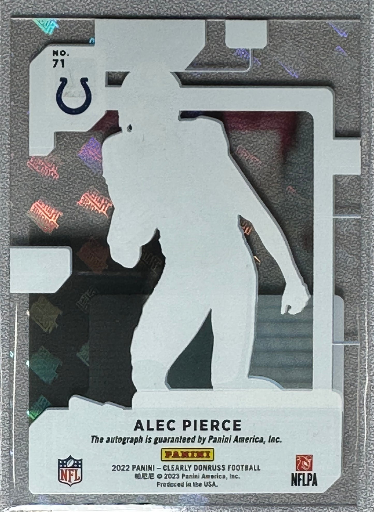 2022 Panini Clearly Donruss Alec Pierce Rated Rookie Holo Auto #71