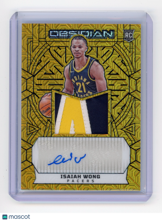 2023 Panini Obsidian Isaiah Wong Rookie Jersey Autos Gold Flood /10 #227 RC