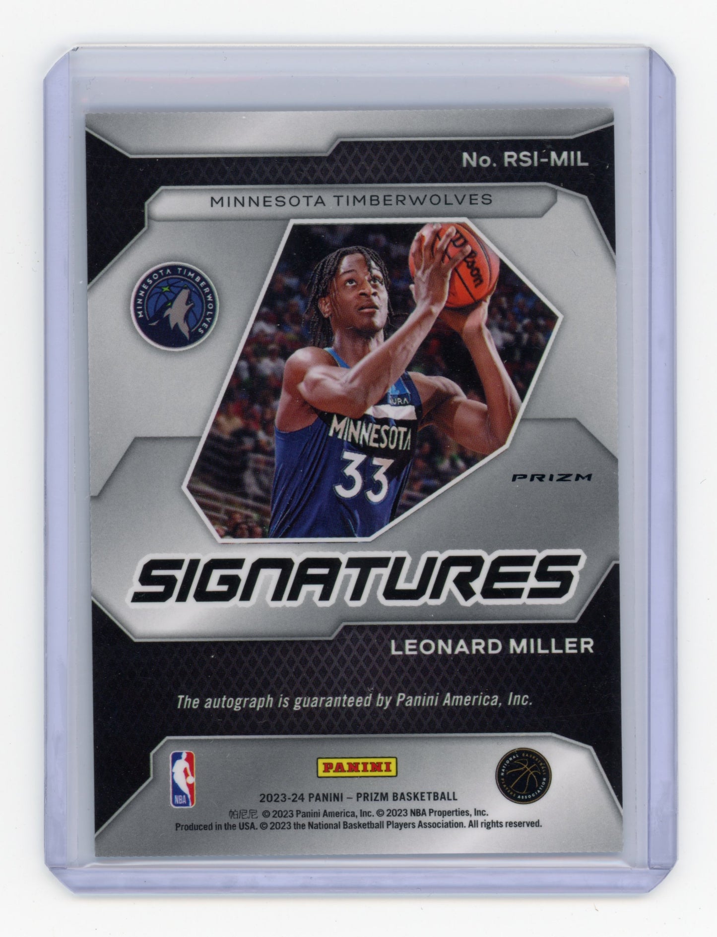2023 Panini Prizm Signatures Leonard Miller Silver RC #RSI-MIL
