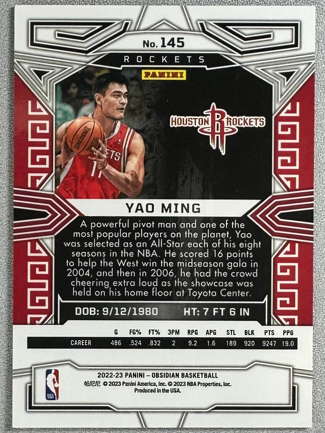2022 Panini Obsidian Yao Ming White Pulsar #145
