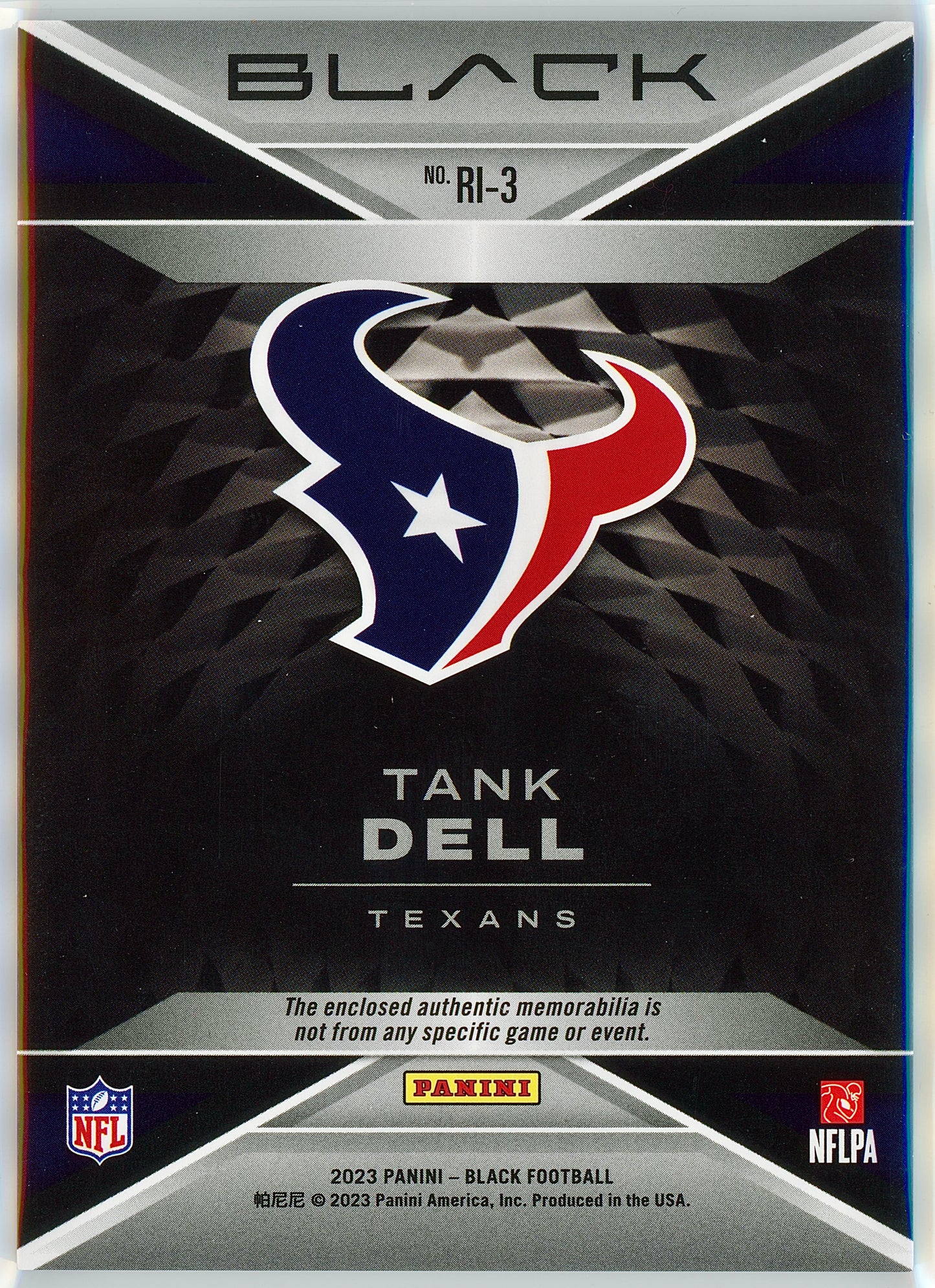 2023 Panini Black Tank Dell Rookie Influx /150 RC #RI-3