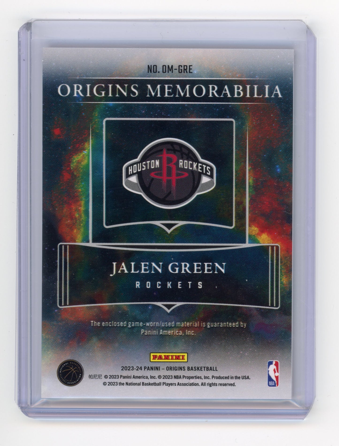 2023 Panini Origins Jalen Green Origins Memorabilia Red 40/49 #OM-GRE