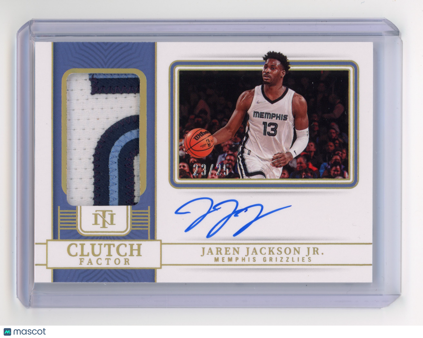 2022 Panini National Treasures Jaren Jackson Jr. Clutch Factor Auto Prime /25