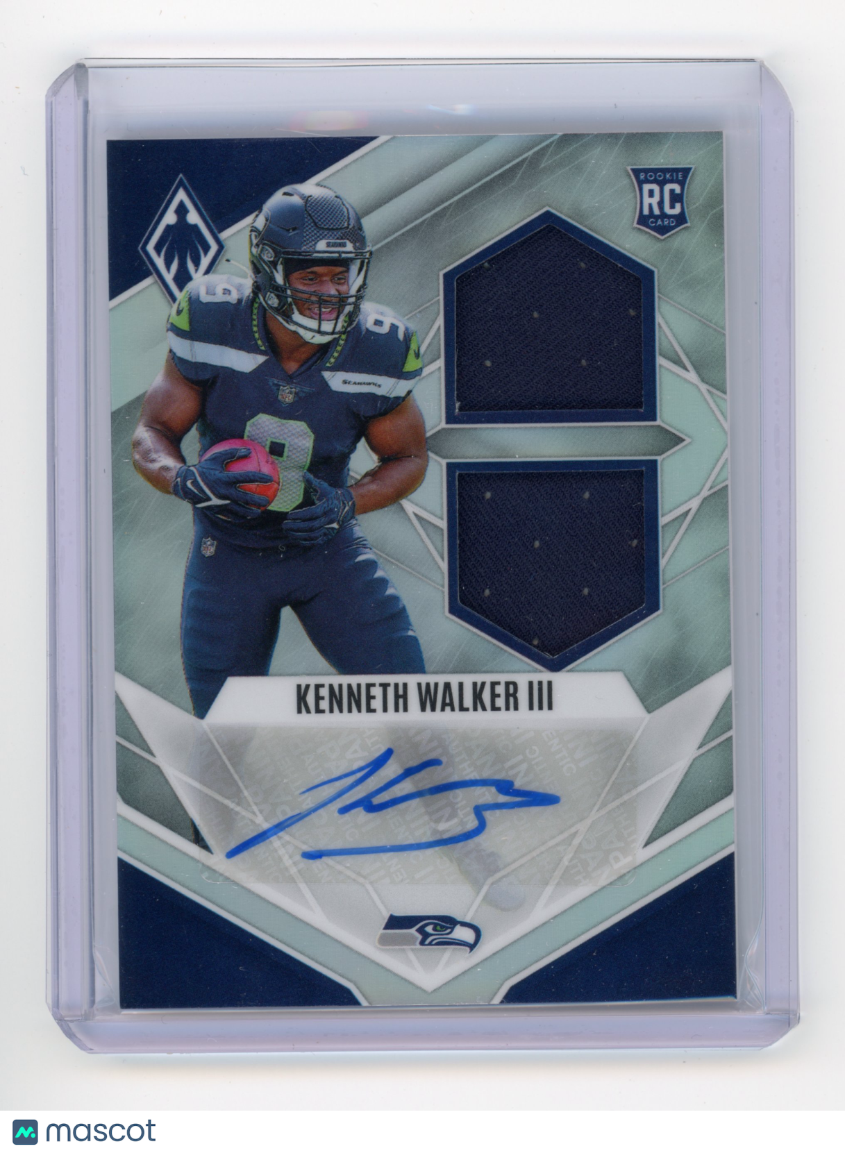 2022 Panini Phoenix Kenneth Walker III RPS Rookie Auto Dual Jersey /149 RC