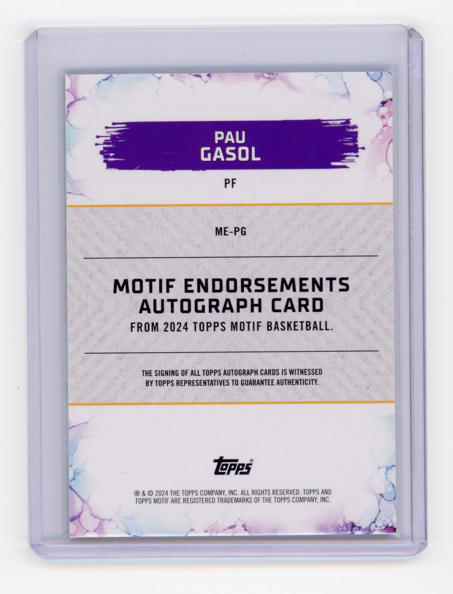 2024 Topps Motif Pau Gasol Motif Endorsements Cadmium Orange 22/25 #ME-PG