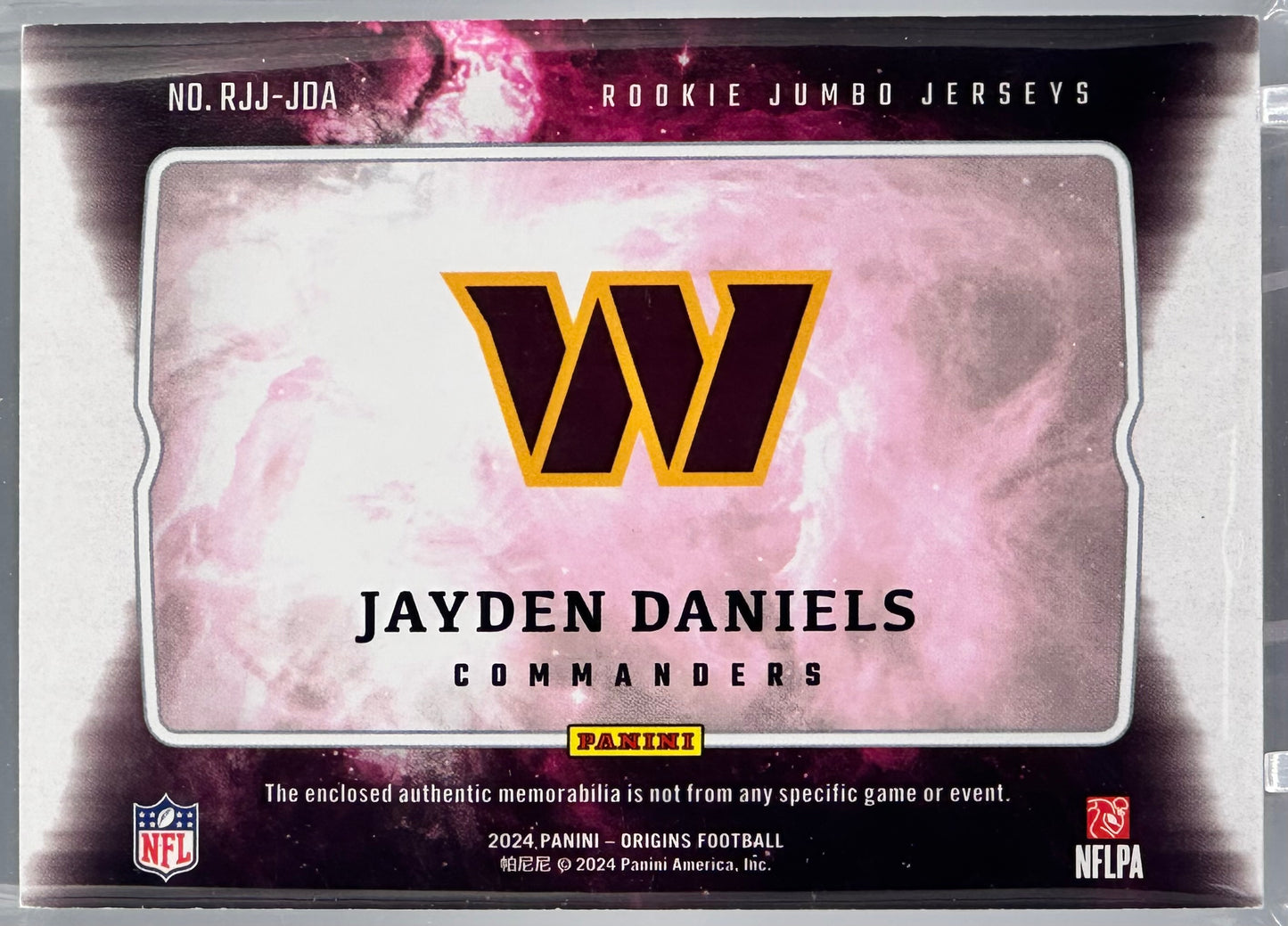 2024 Panini Origins Jayden Daniels Rookie Jumbo Jerseys /199 #RJJ-JDA