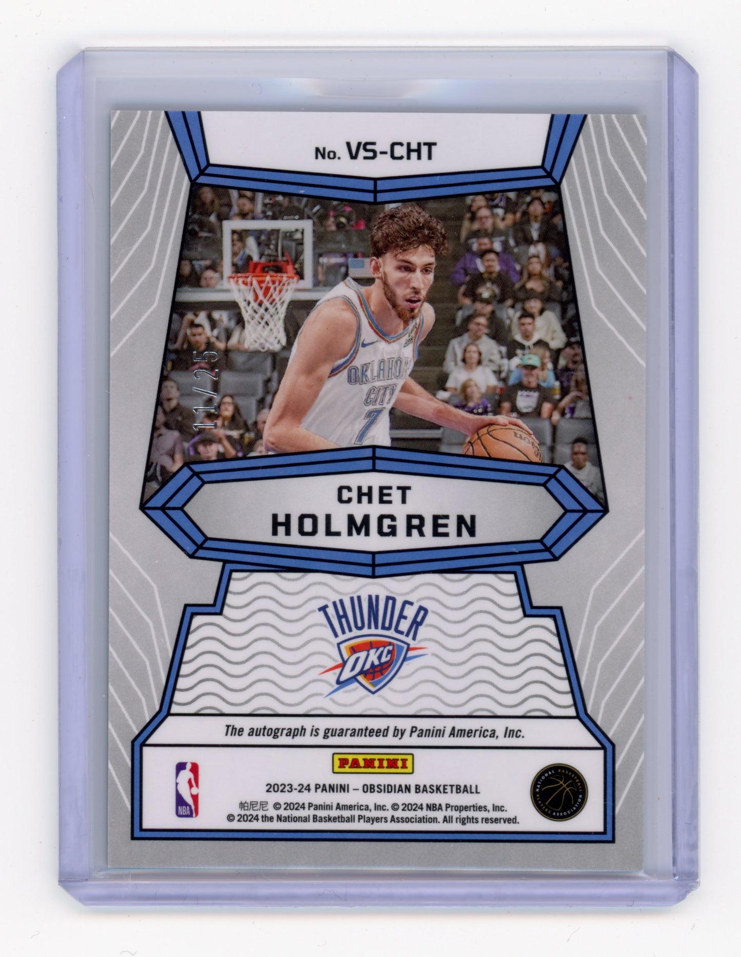 2023 Panini Obsidian Chet Holmgren Volcanic Signatures Green 11/25 #V5-CHT