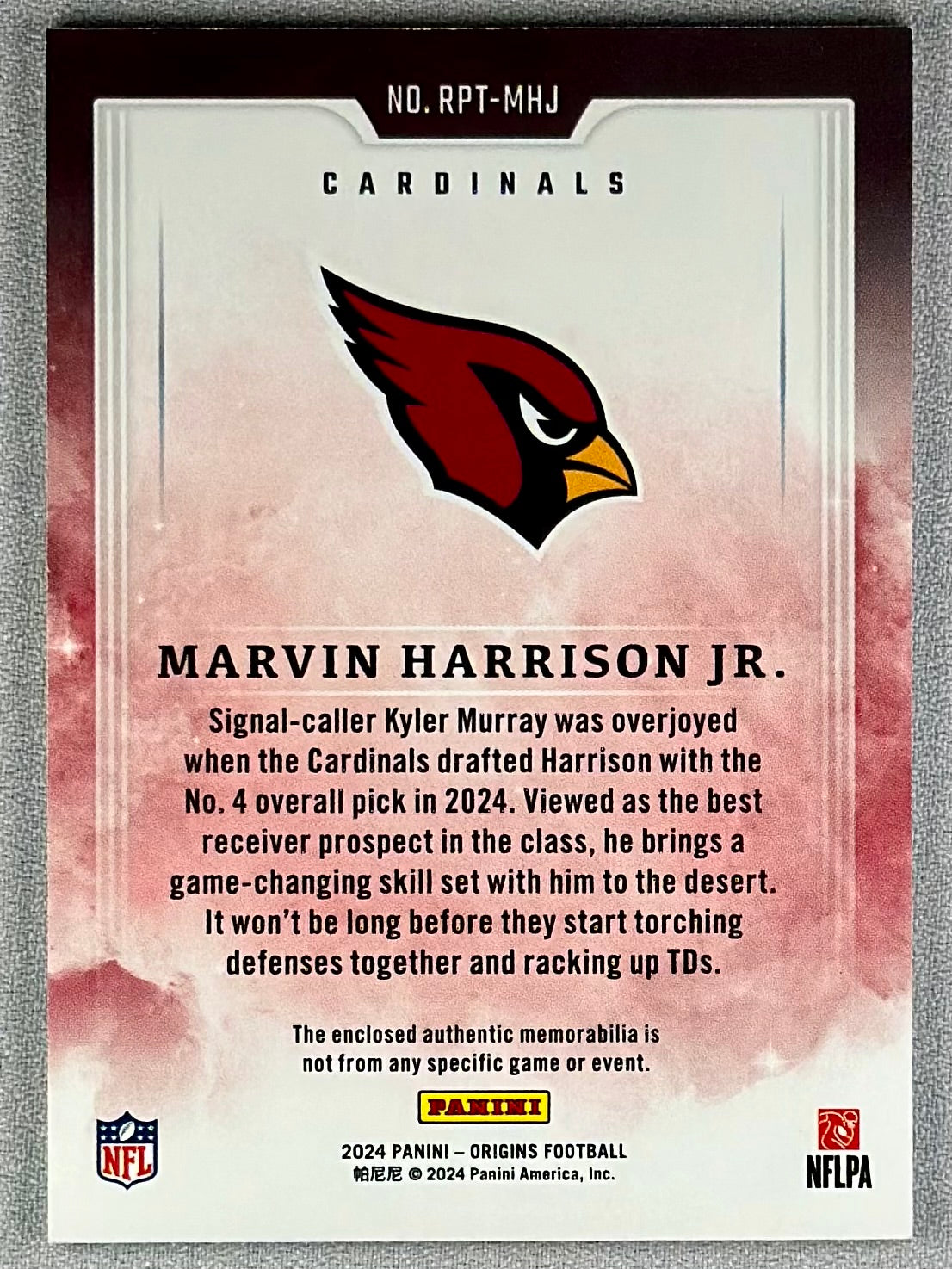 2024 Panini Origins Marvin Harrison Jr. Rookie Patches /99 RC #RPT-MHJ