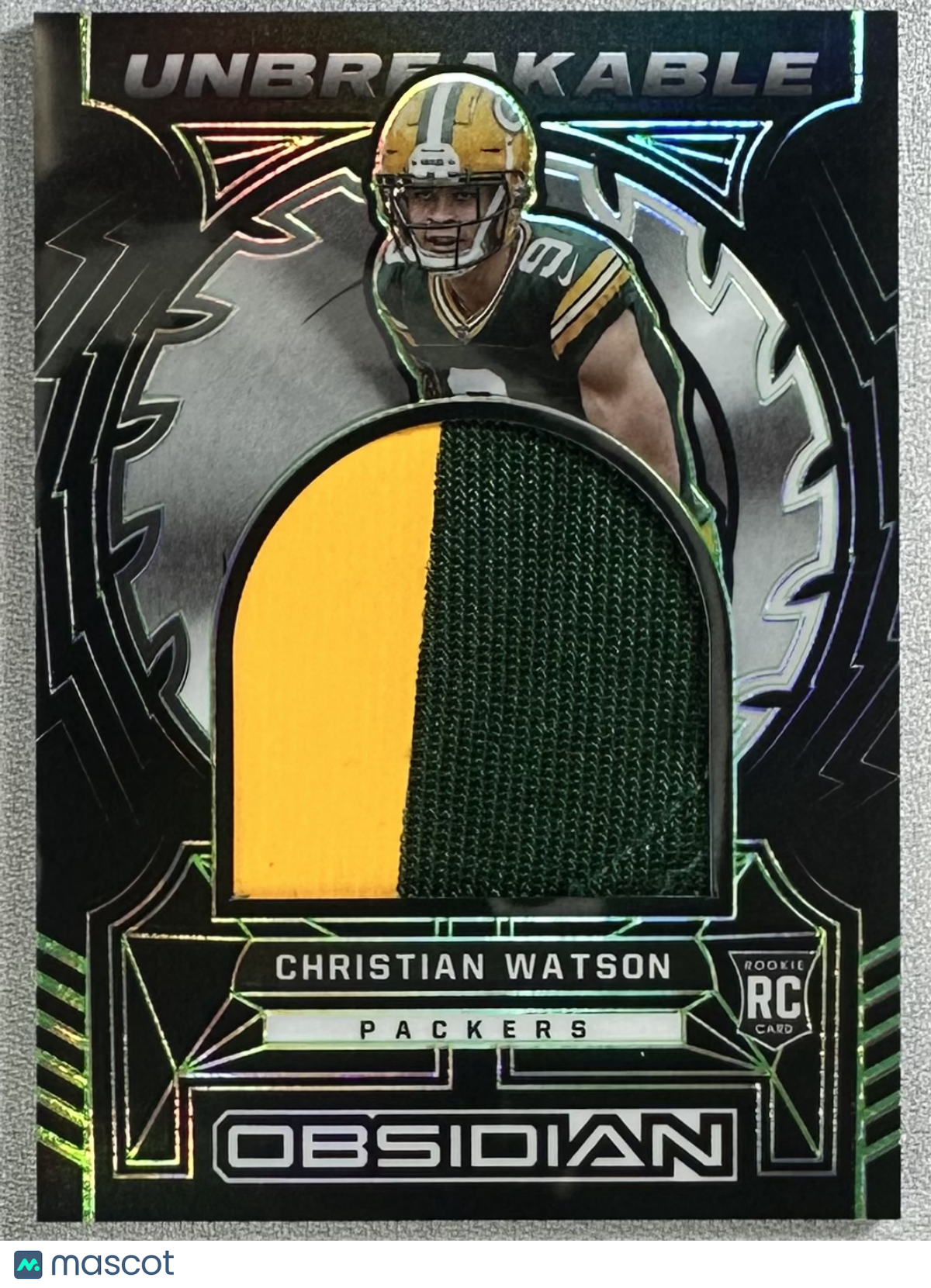 2022 Panini Obsidian Christian Watson Unbreakable Materials Green /50 RC