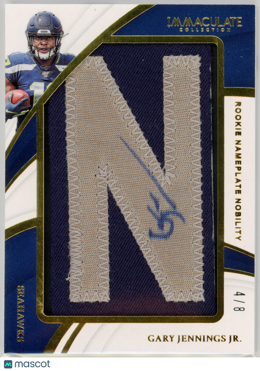 2019 Panini Immaculate Gary Jennings Jr. Rookie Nameplate Notability /8 #RNN-33