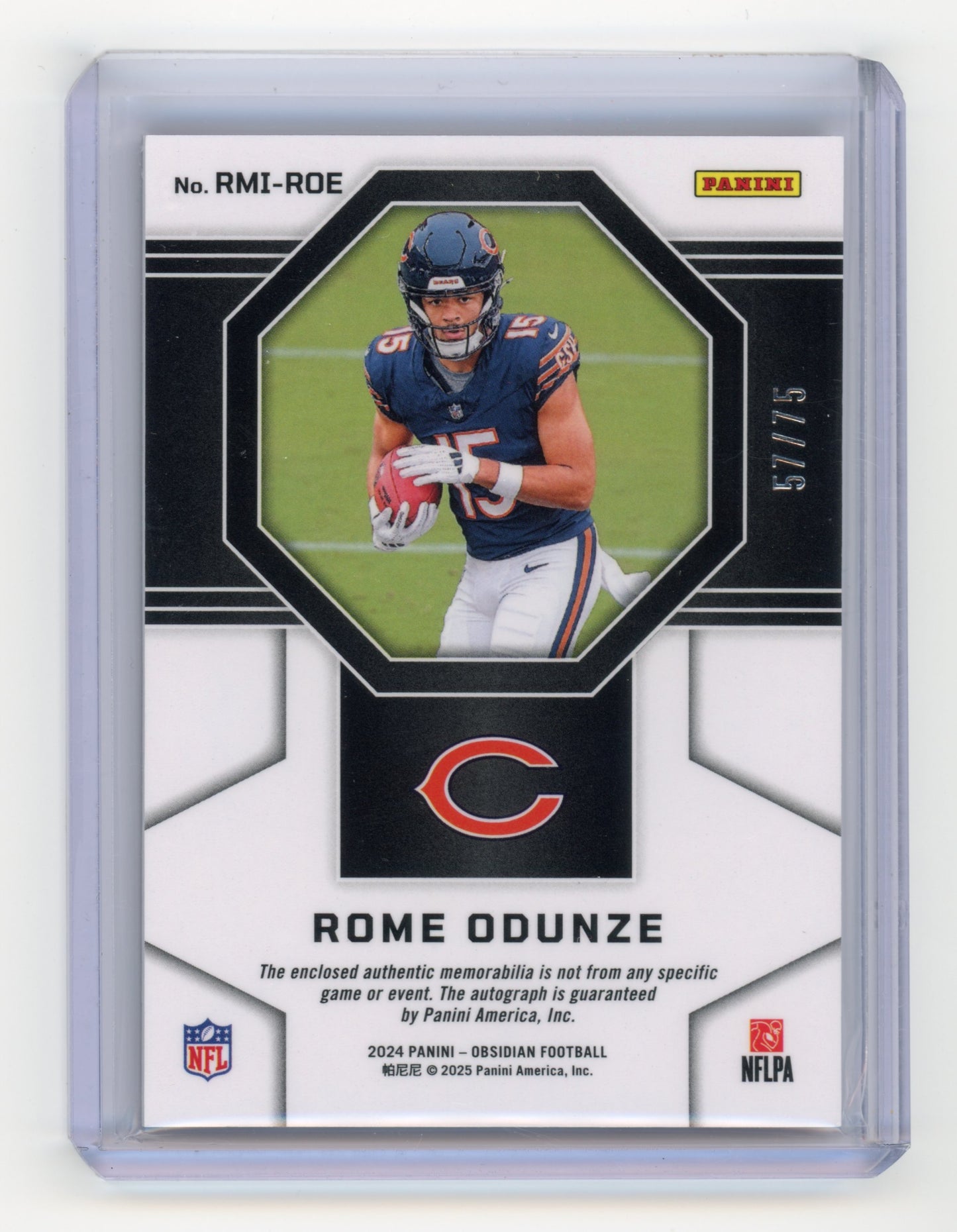 2024 Panini Obsidian Rome Odunze Rookie Materials Ink Red RC 57/75 #RMI-ROE