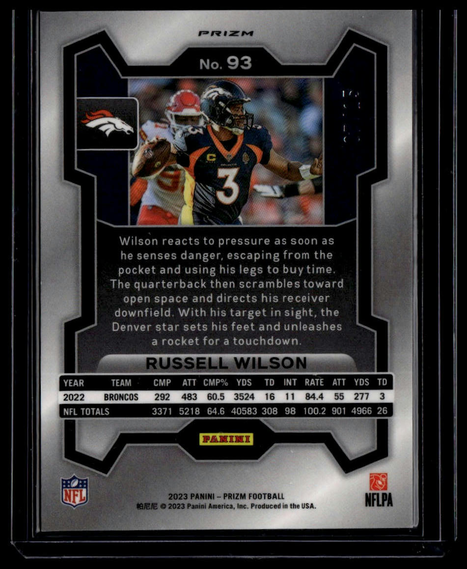 2023 Panini Prizm Russell Wilson No Huddle Pink /15 #93
