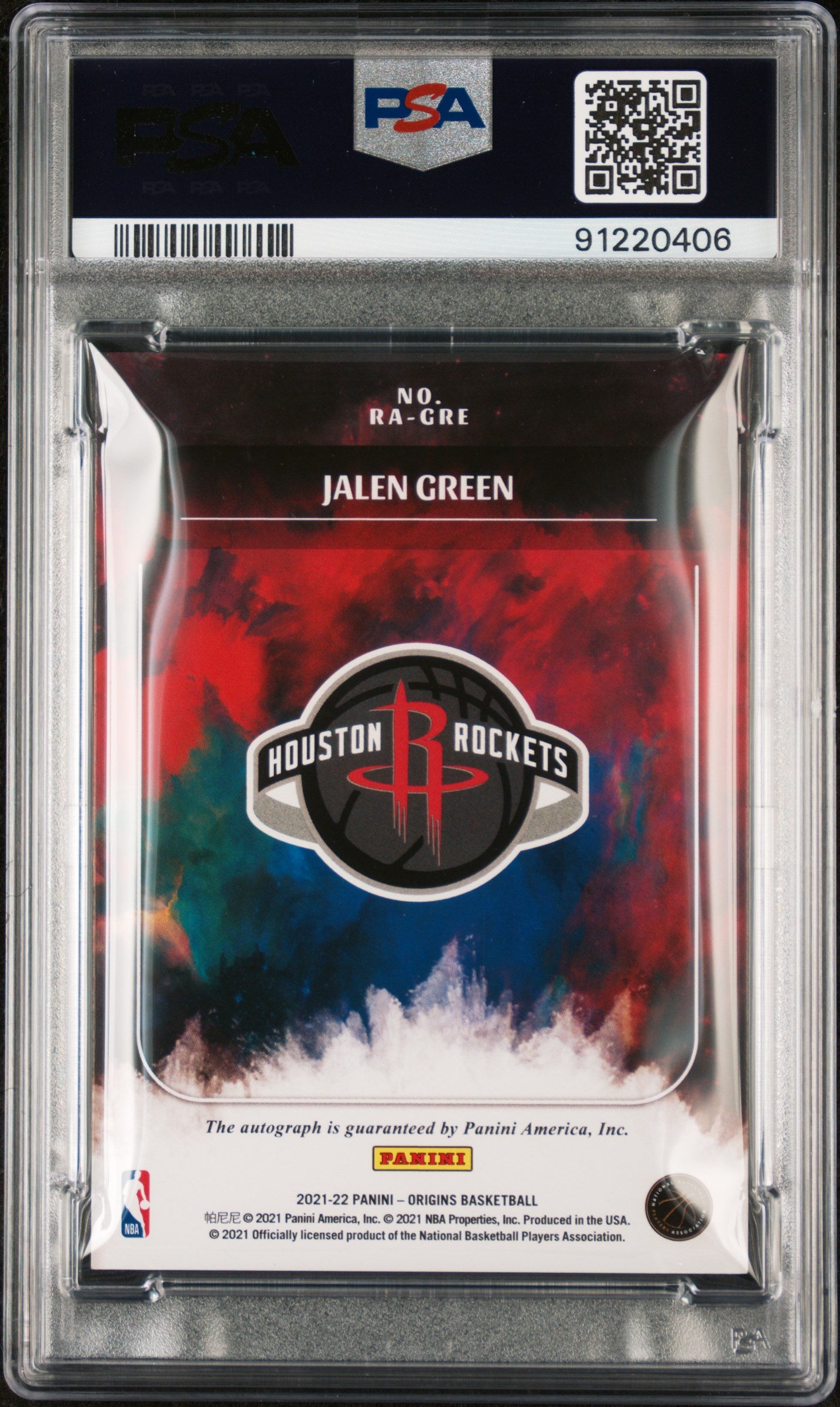 2021 Panini Origins Jalen Green Rookie Autographs #RAGRE RC PSA 9
