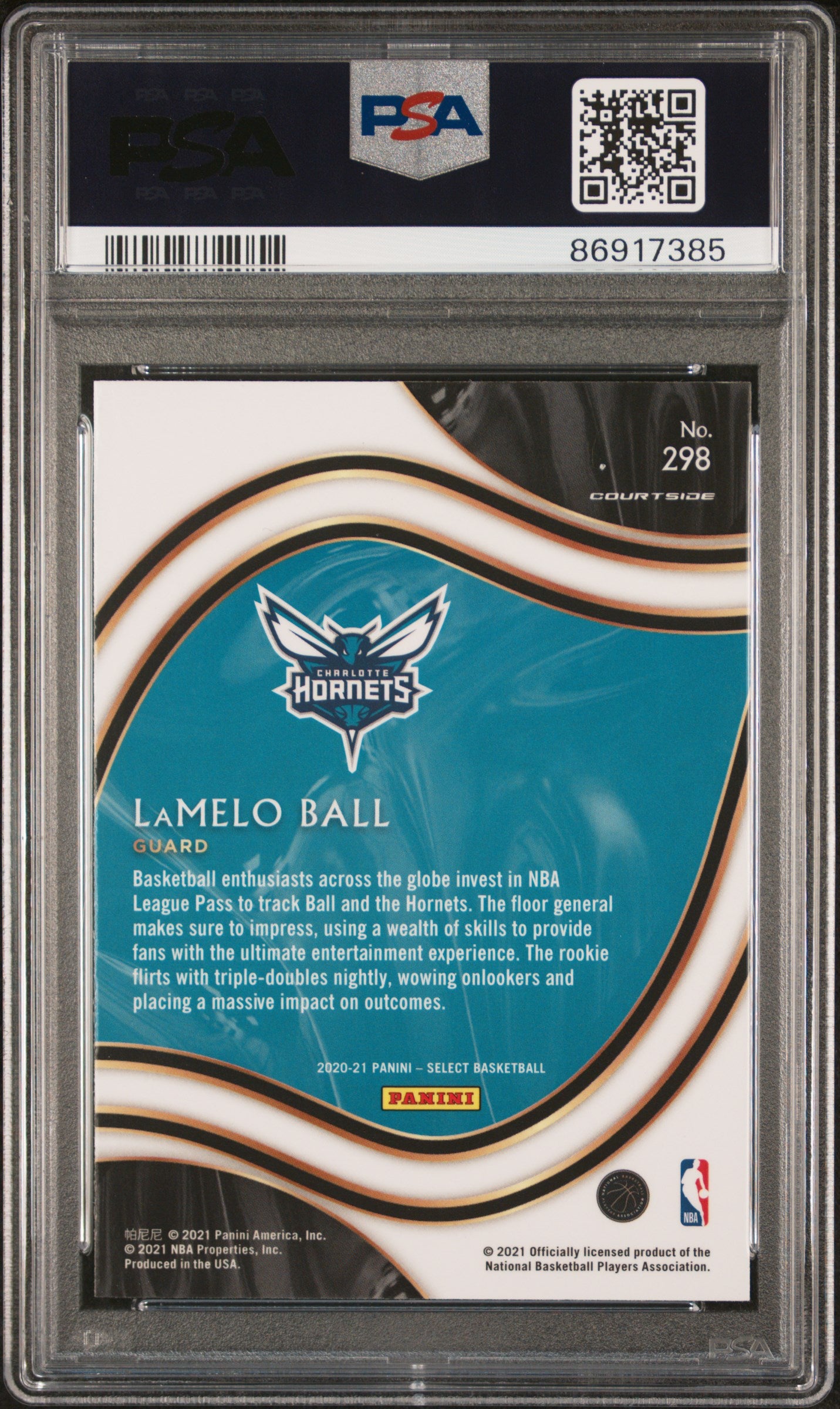 2020 Panini Select Lamelo Ball #298 RC PSA 10