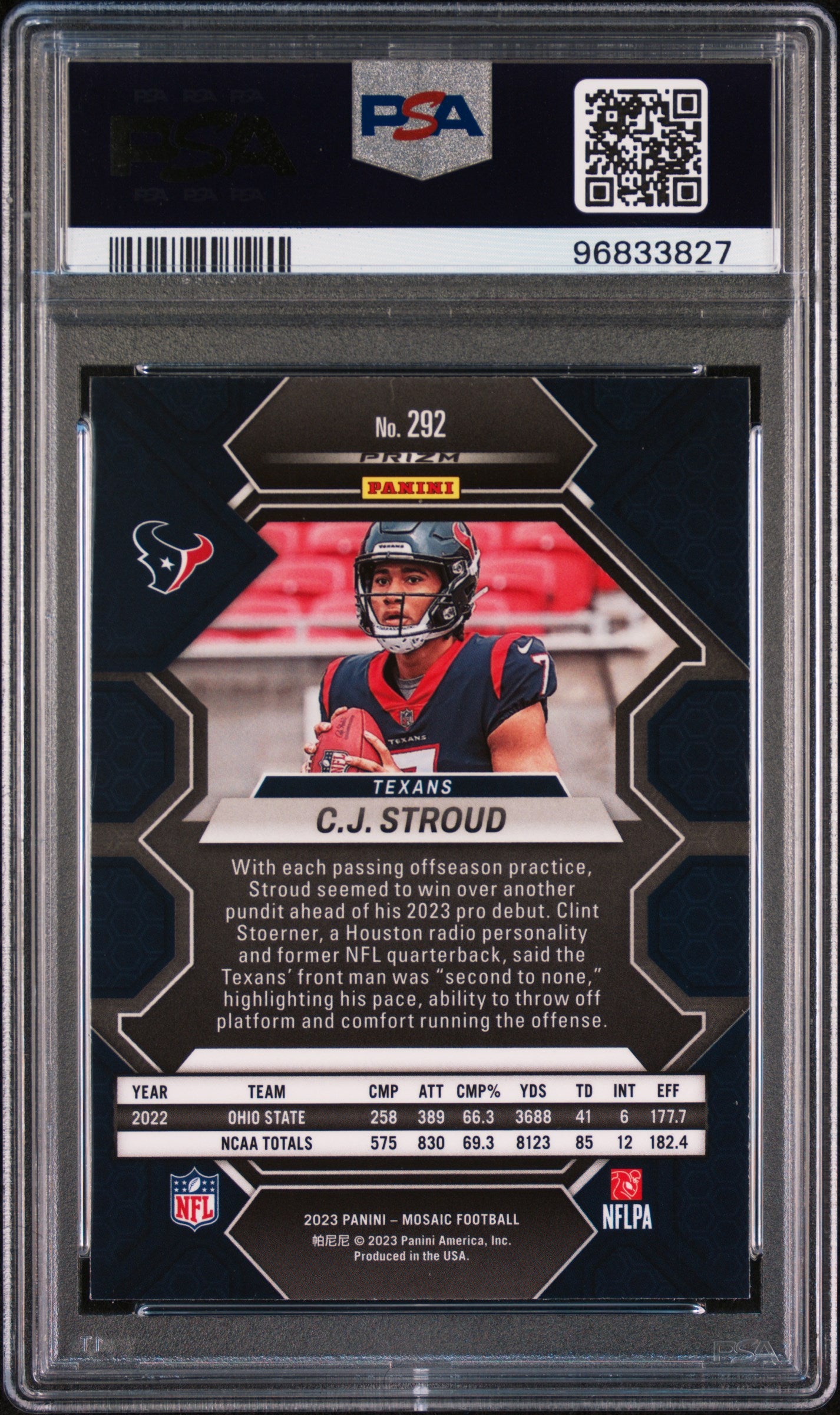 2023 Panini Mosaic CJ Stroud Mosaic #292 PSA 8