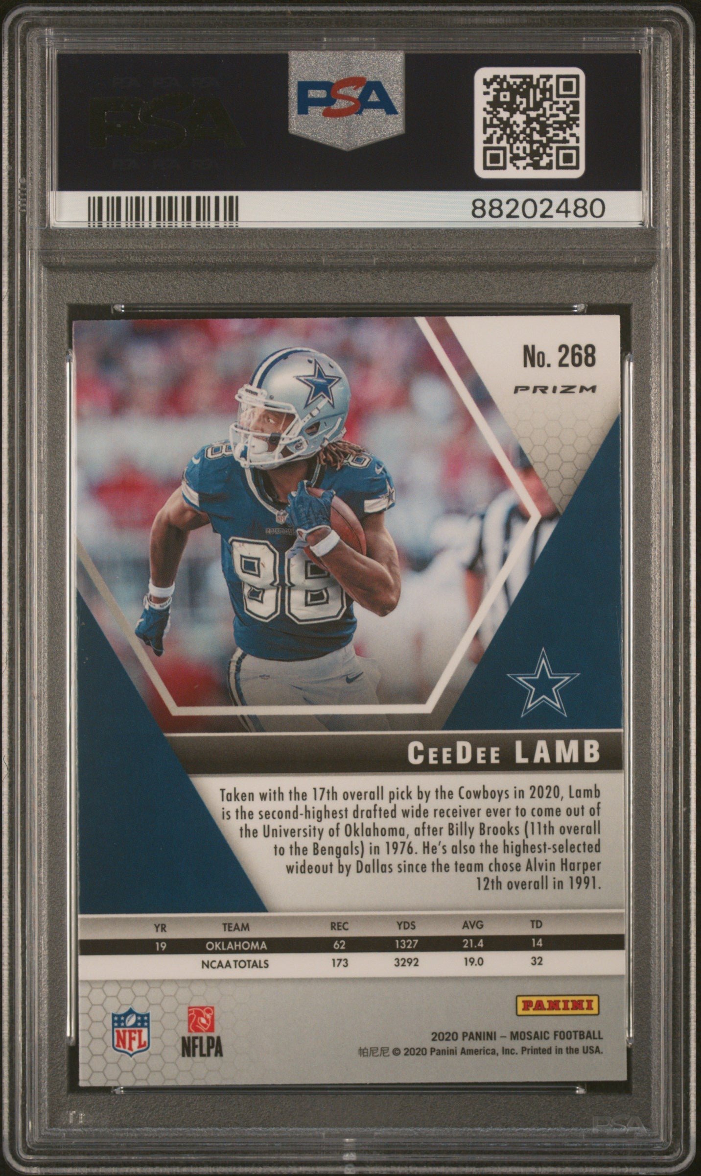 2020 Panini Mosaic Ceedee Lamb Reactive Orange RC #268 PSA 10