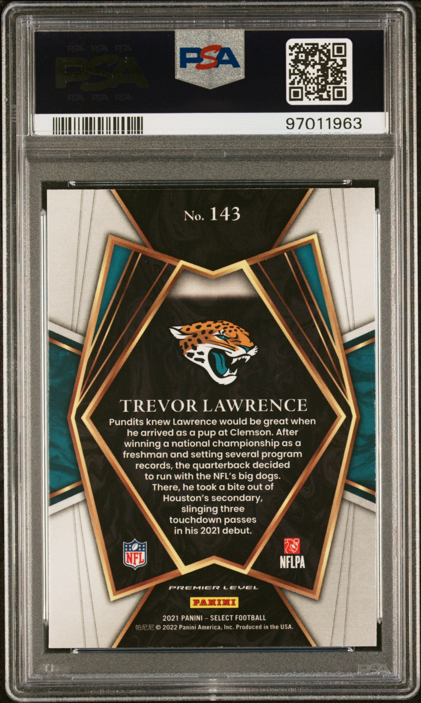 2021 Panini Select Trevor Lawrence #143 PSA 8
