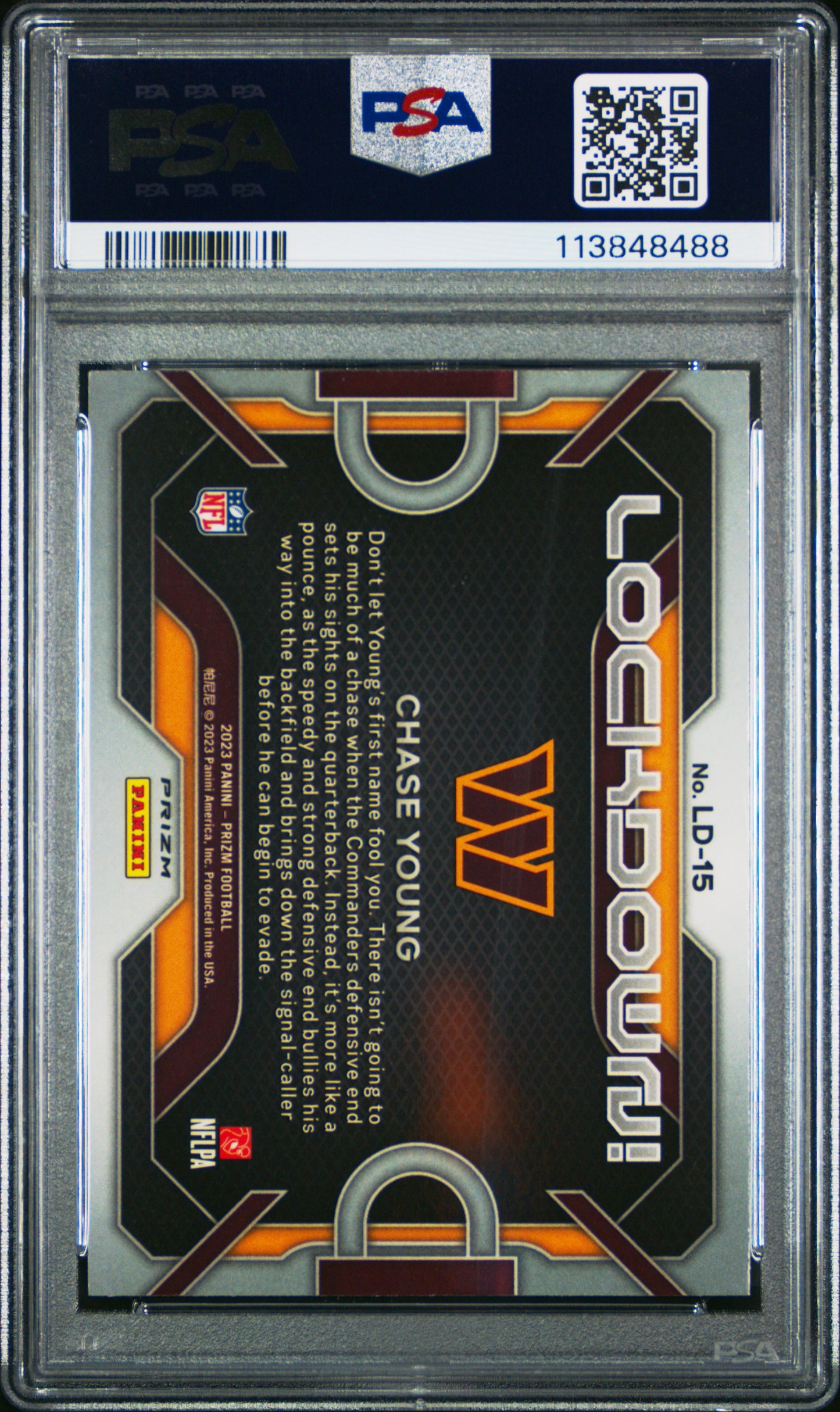 2023 Panini Prizm Chase Young Lockdown! Silver #LD15 PSA 9
