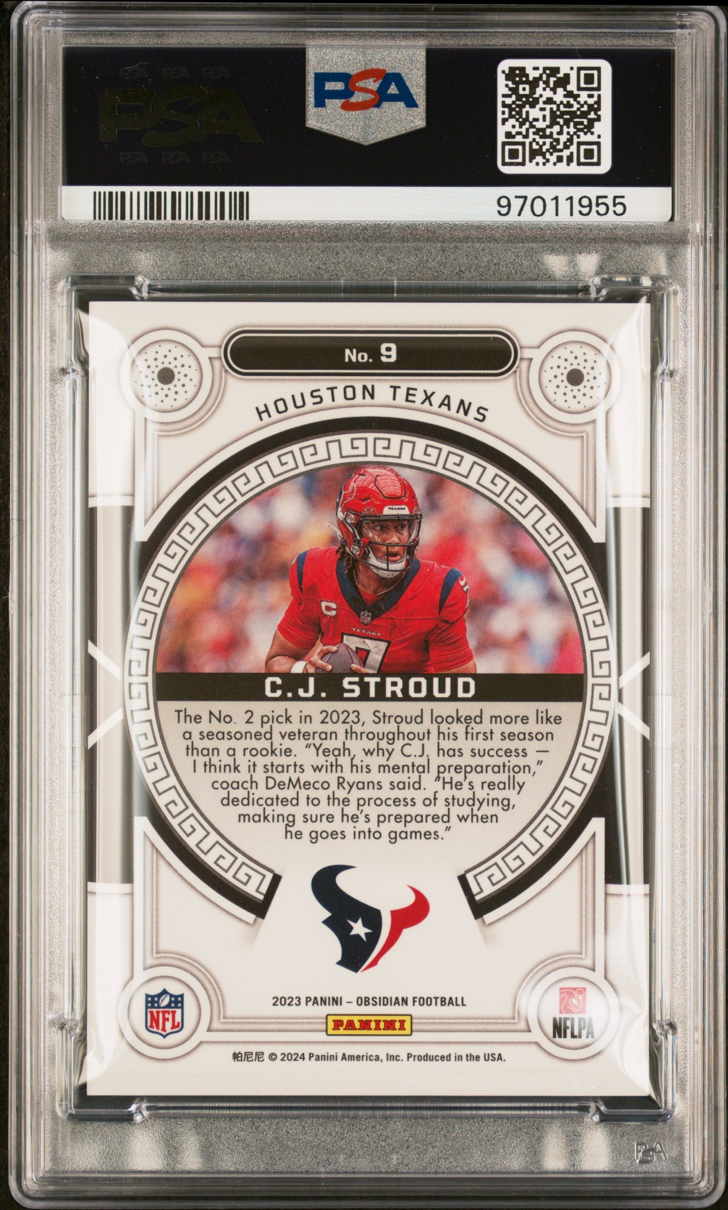 2023 Panini Obsidian CJ Stroud Orbital Asia Red Flood #9 PSA 9