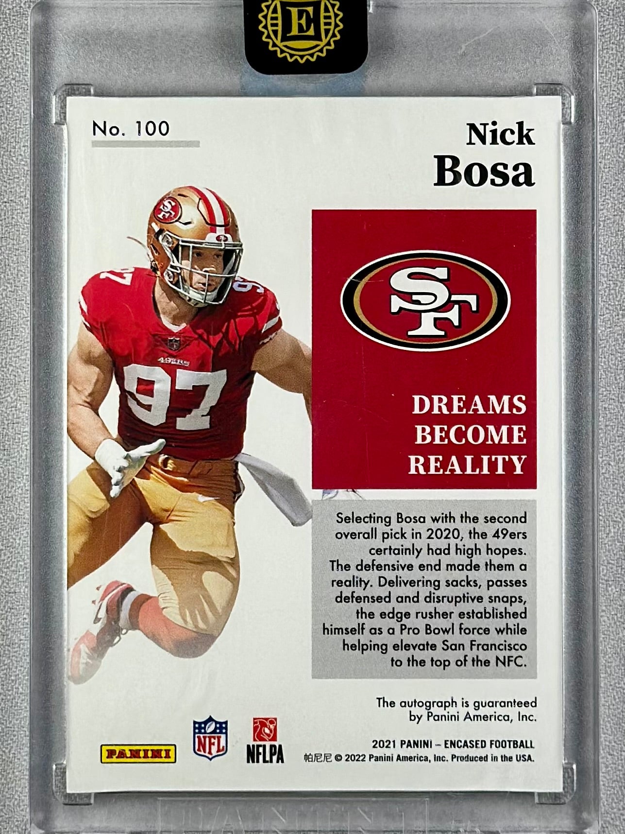 2021 Panini Encased Nick Bosa Autograph /15 #100