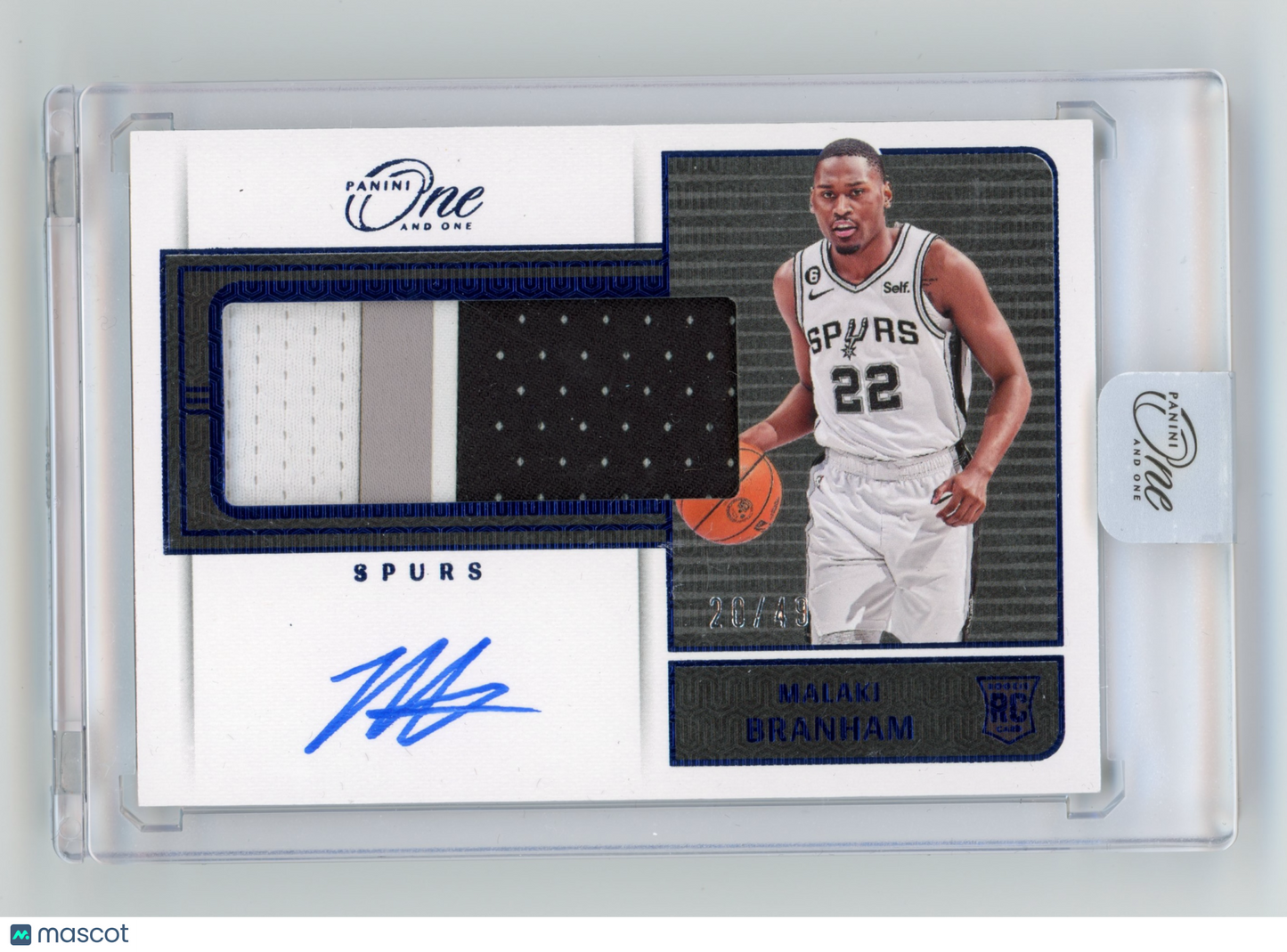 2022 Panini One and One Malaki Branham Jumbo RPA Blue RC 20/49 #RJJ-MBR