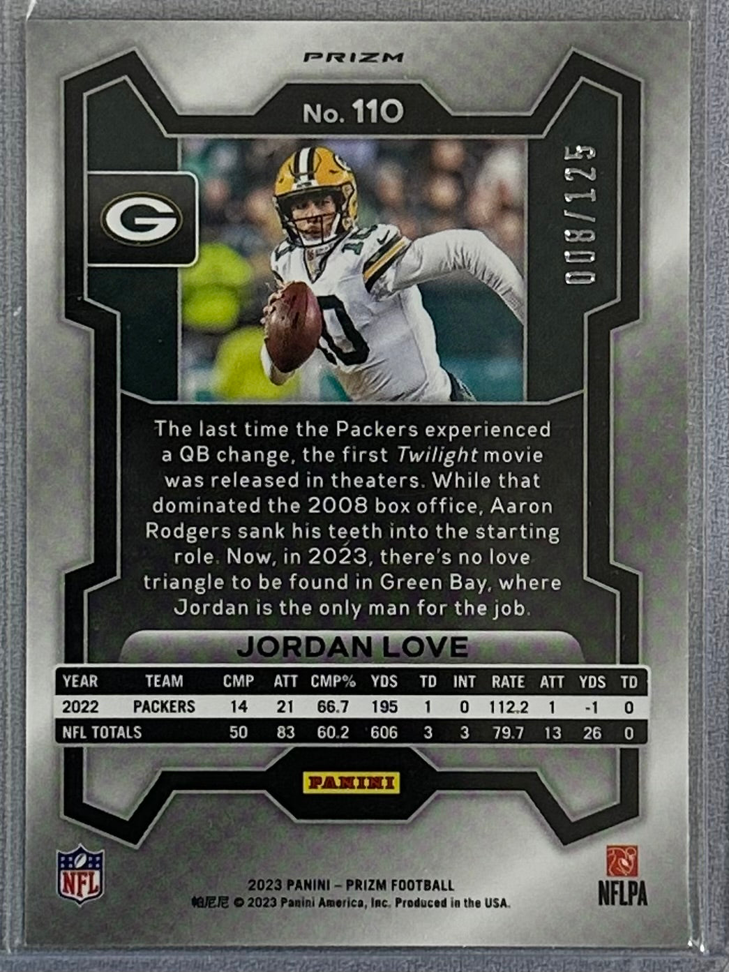 2023 Panini Prizm Jordan Love Purple /125 #110