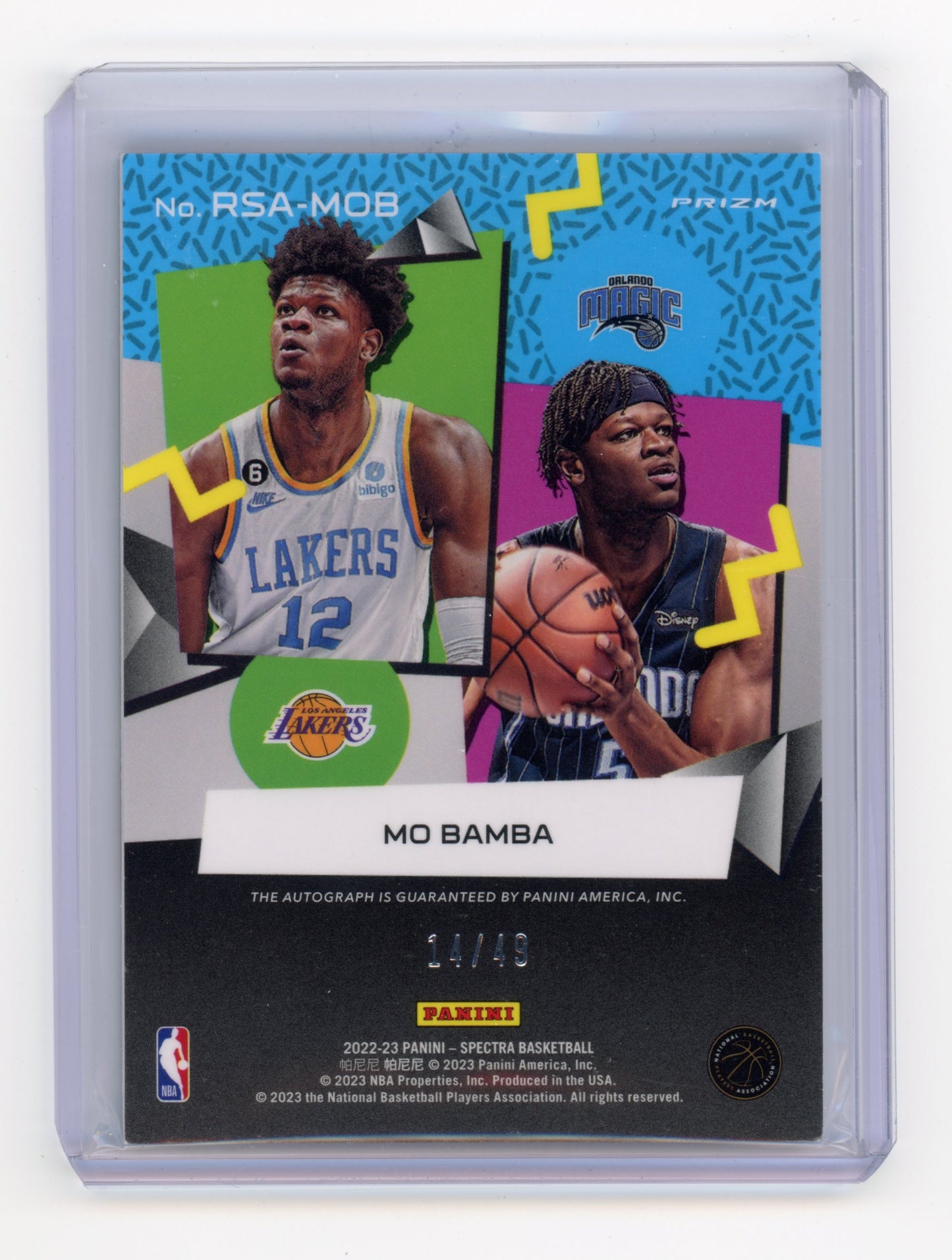 2022 Panini Spectra Mo Bamba Retrospect Autographs Astral /49 #RSA-MOB