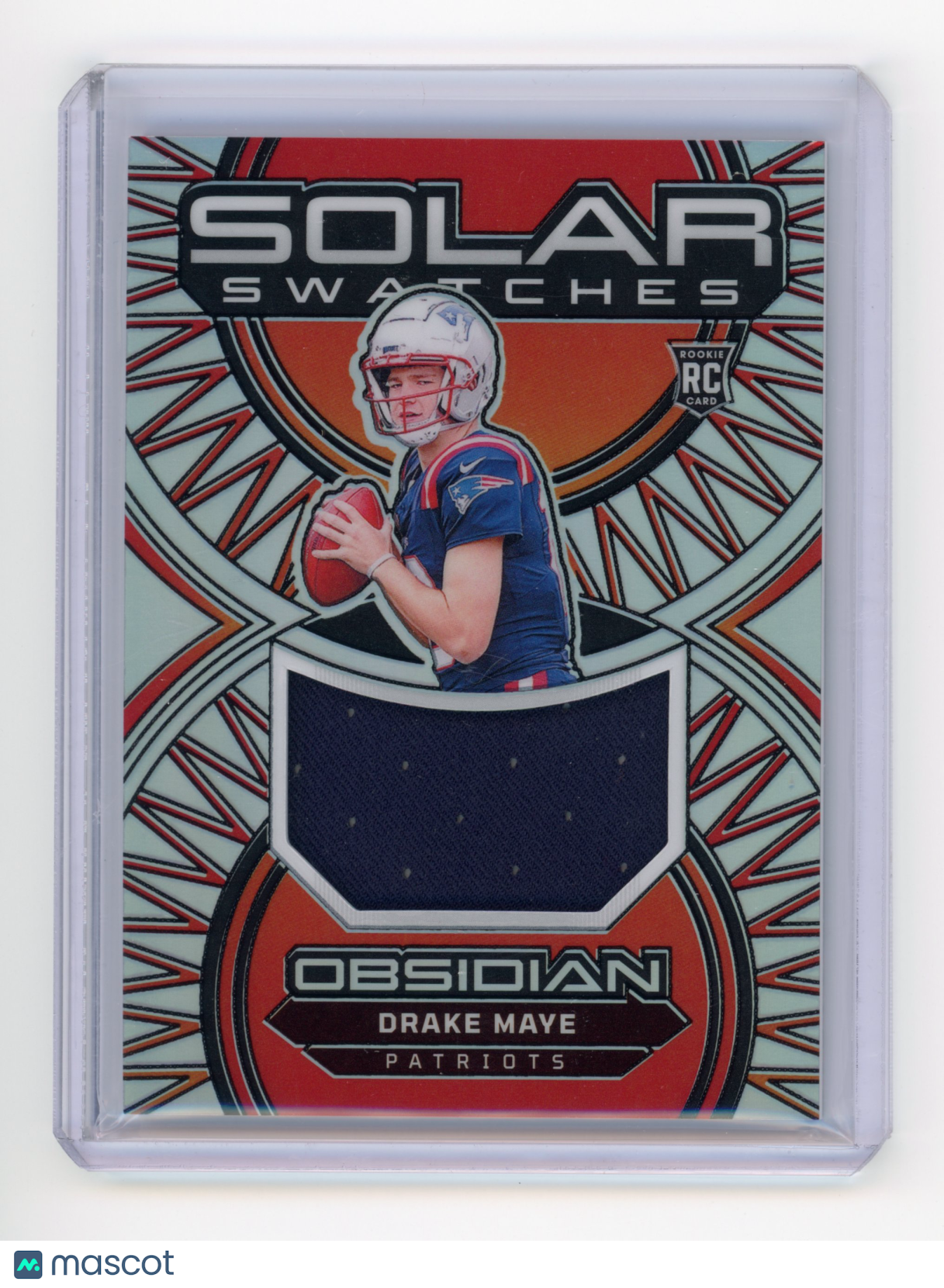 2025 Panini Obsidian Solar Swatches Drake Maye Silver RC 20/99 #SS-DME