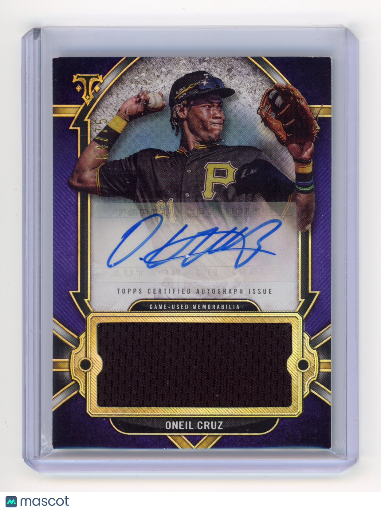 2024 Topps Triple Threads Oneil Cruz Autograph Jumbo Relic Amethyst /75 #AJR-OC