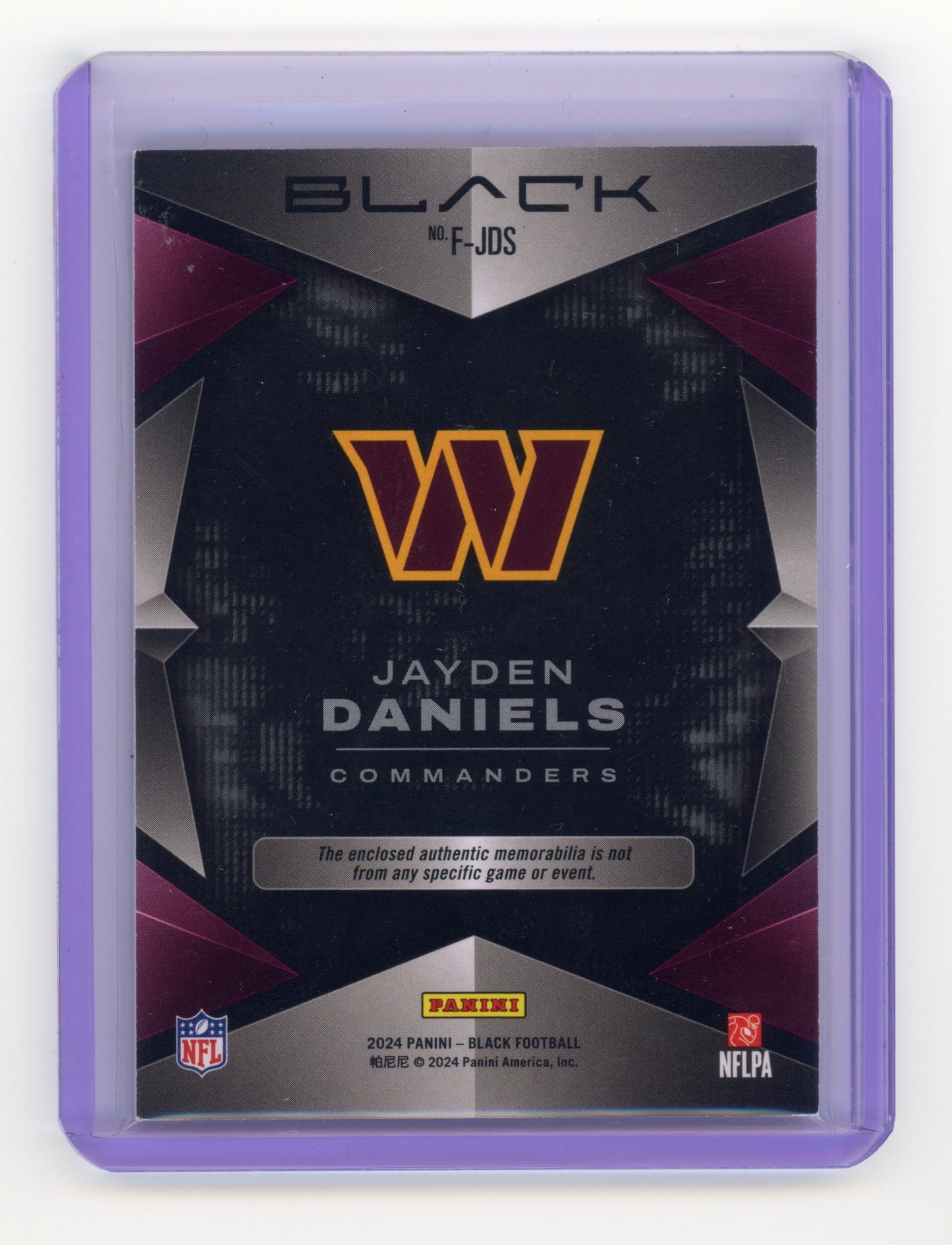 2024 Panini Black Jayden Daniels Futuristic Emerald 21/25 #F-JDS