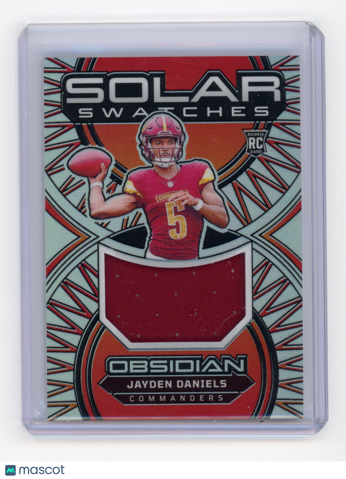 2024 Panini Obsidian Jayden Daniels Solar Swatches Silver 89/99 RC #SS-JDS