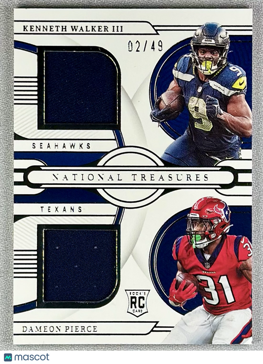 2022 Panini National Treasures Walker/Pierce Rookie Gear Combo /49 #RGC-RB1 RC