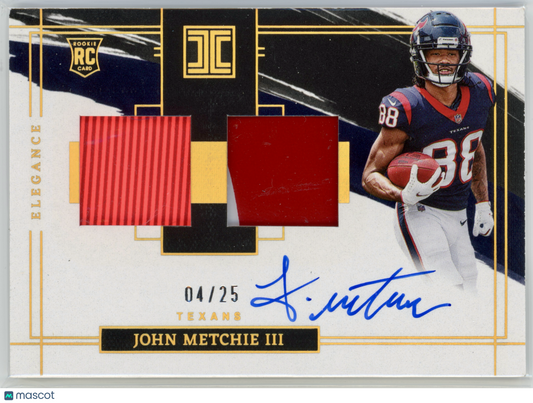 2022 Panini Impeccable John Metchie III Elegance RPA /25 RC #117