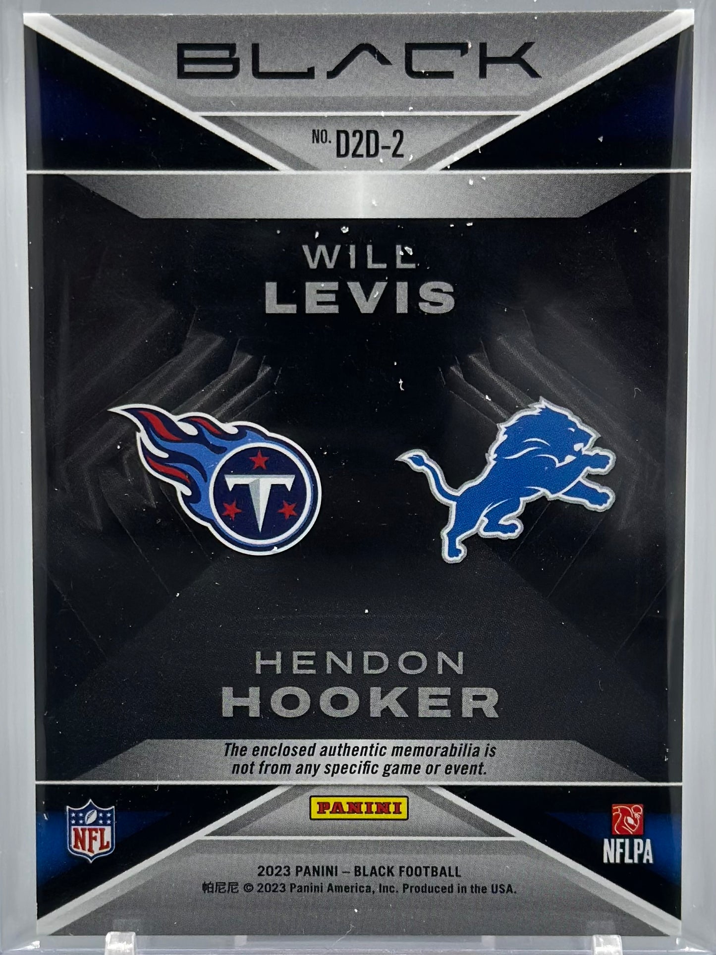 2023 Panini Black Hendon Hooker Will Levis Dusk 2 Dawn /150 #D2D-4