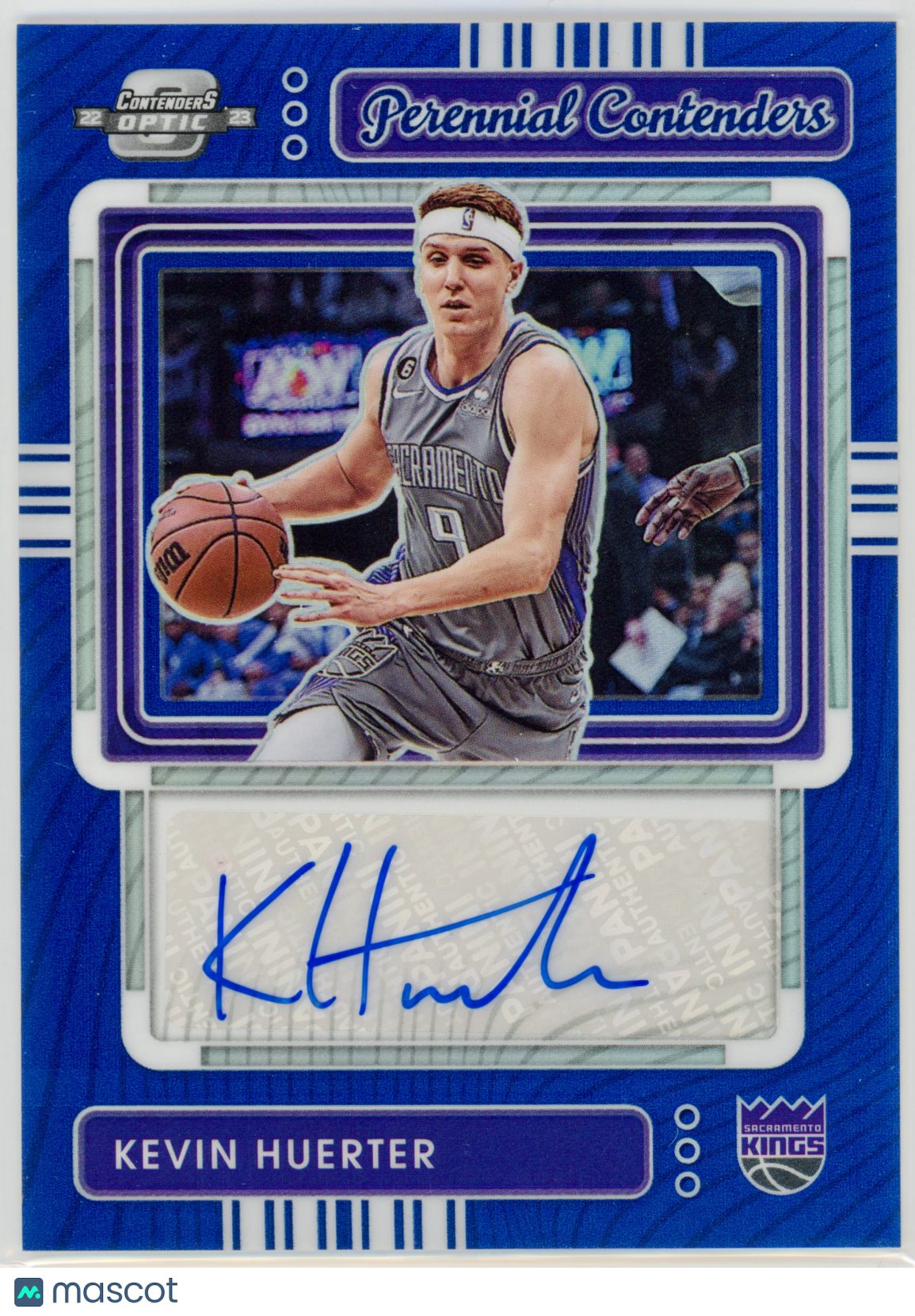 2022 Panini Contenders Optic Kevin Huerter Perennial Contenders Auto Blue /75