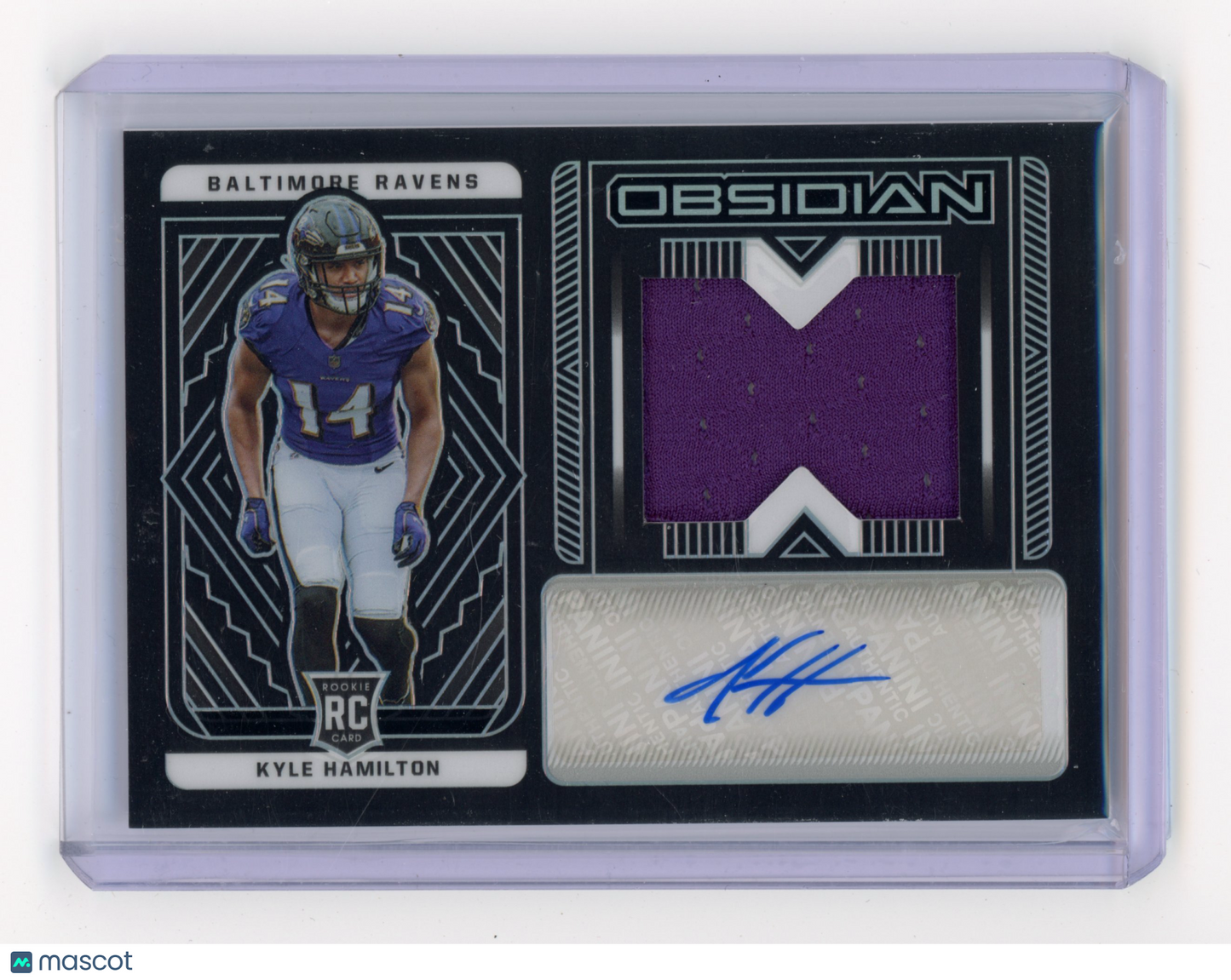 2022 Panini Obsidian Kyle Hamilton Rookie Jersey Autograph RC 126/175 #208