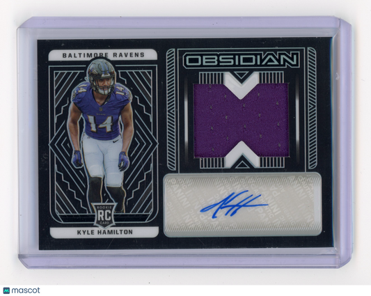 2022 Panini Obsidian Kyle Hamilton Rookie Jersey Autograph RC 126/175 #208