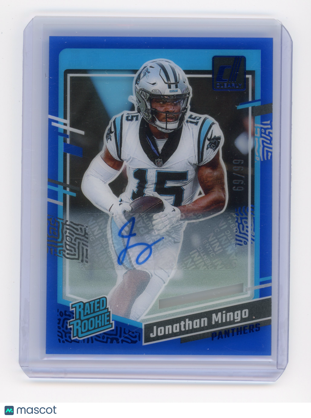 2023 Panini Clearly Donruss Jonathan Mingo Rookie Autograph Blue RC 69/99 #69