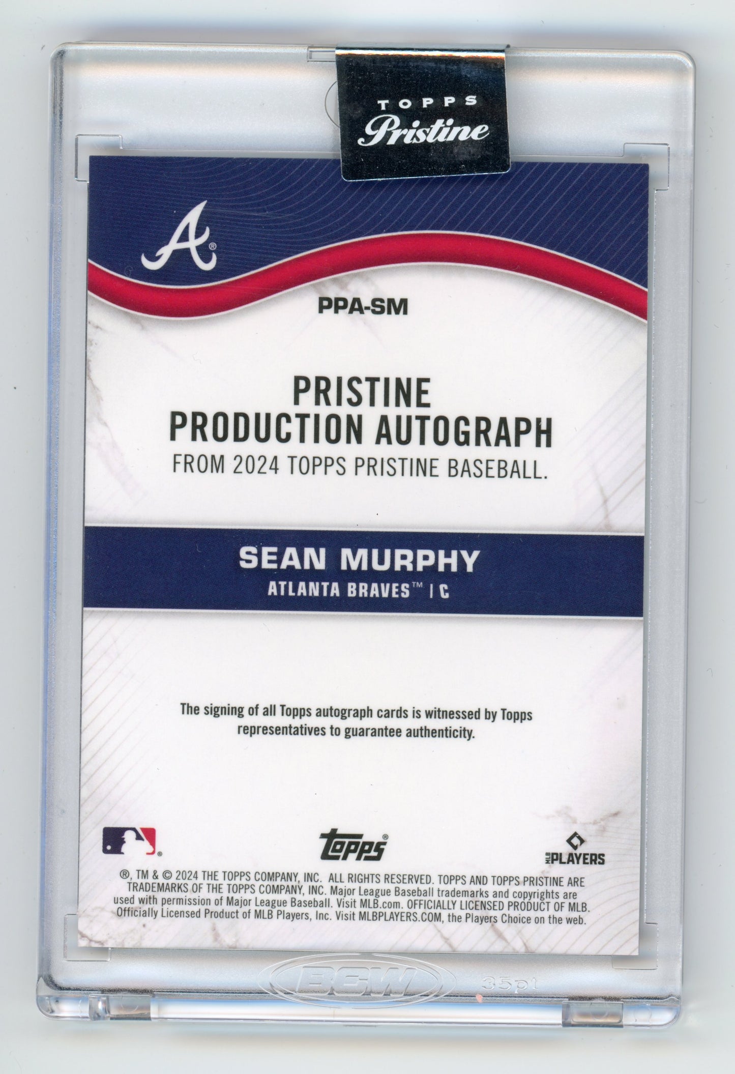 2024 Topps Pristine Sean Murphy Pristine Productions Autograph 36/99 #PPA-SM