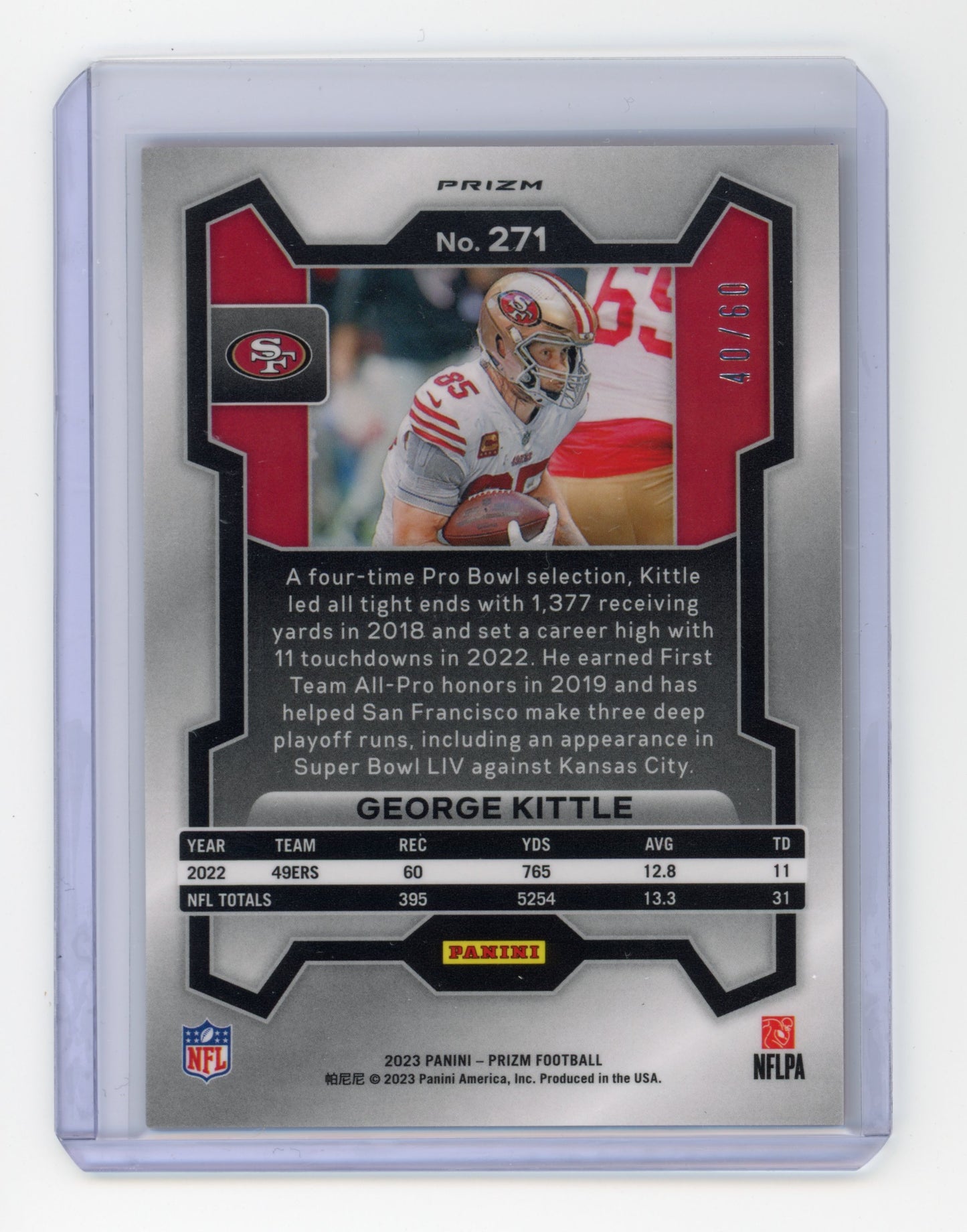 2023 Panini Prizm George Kittle Orange Wave /60 #271