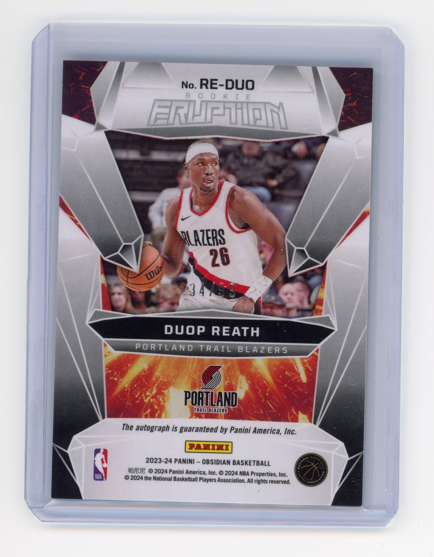 2023 Panini Obsidian Duop Reath Rookie Eruption Autographs 34/99 RC #RE-DUO