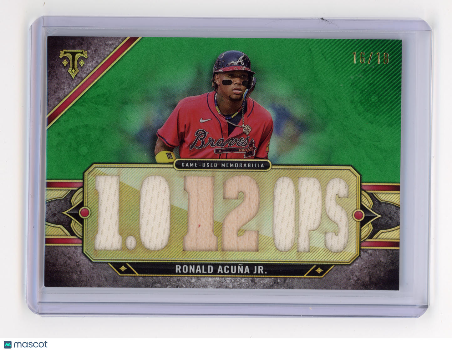 2024 Topps Triple Threads Ronald Acuña Jr. Relic Emerald /18 #TTR-RAJ4