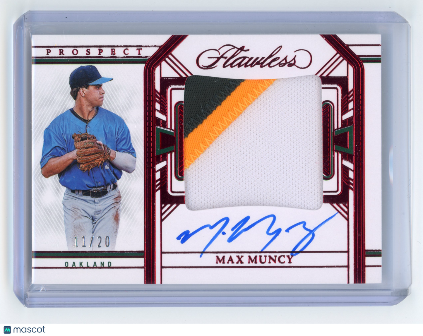 2024 Panini Flawless Max Muncy Prospect Patch Autographs Ruby 11/20 #PPA-MM