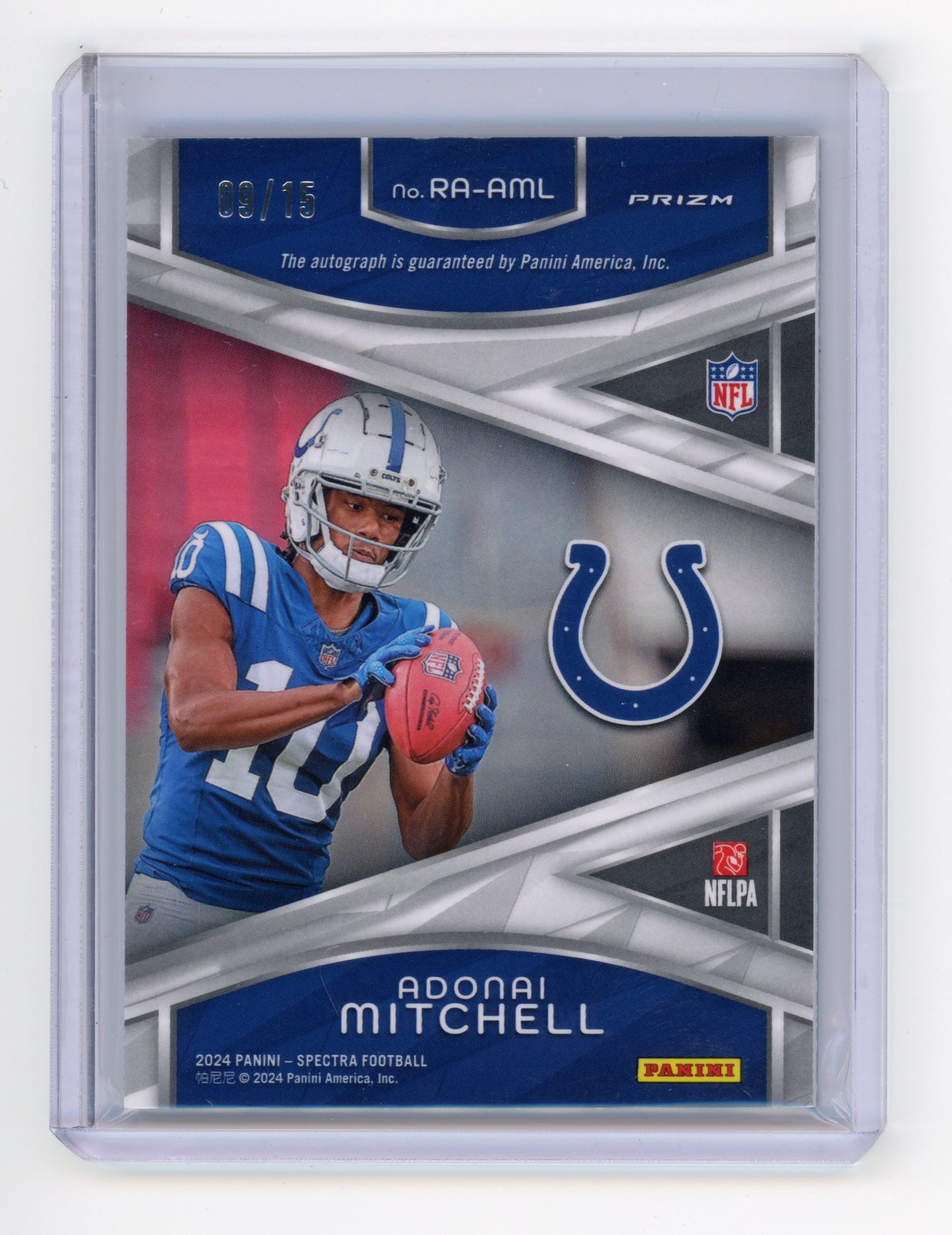 2024 Panini Spectra Adonai Mitchell Rookie Autograph Pink Neon /15 #RA-AML